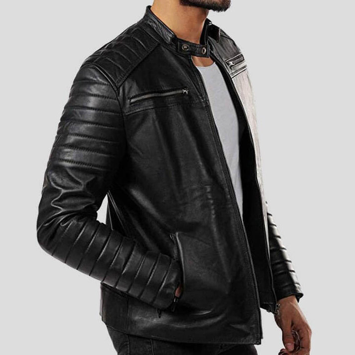 Black Motorcycle Leather Jacket