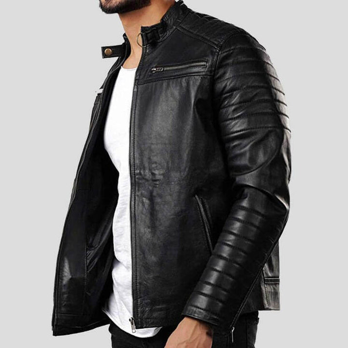 Black Motorcycle Leather Jacket