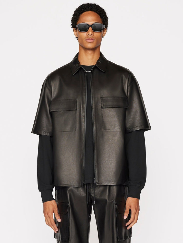 Short Sleeve Leather Shirt