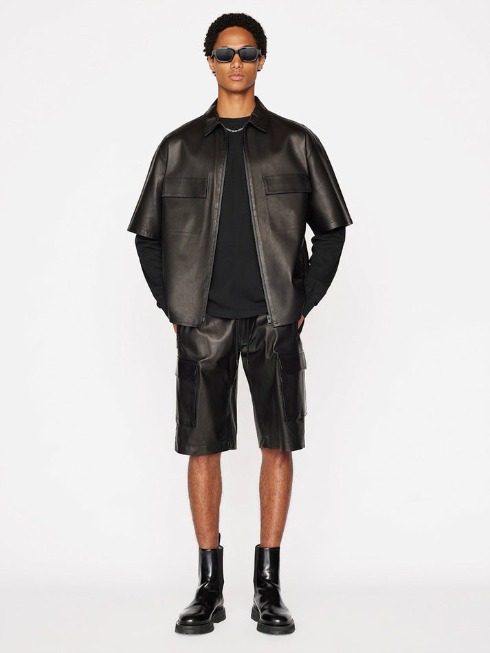 Short Sleeve Leather Shirt