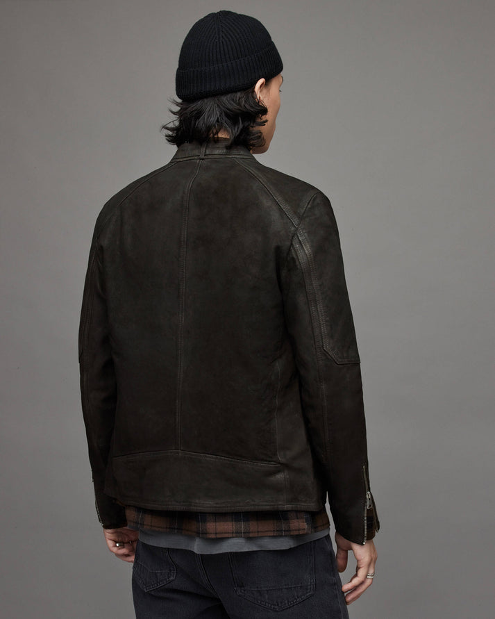 Men Black Suede Harrington Jacket