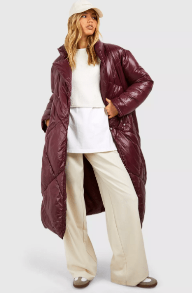 Stylish Puffer Coat With Belt
