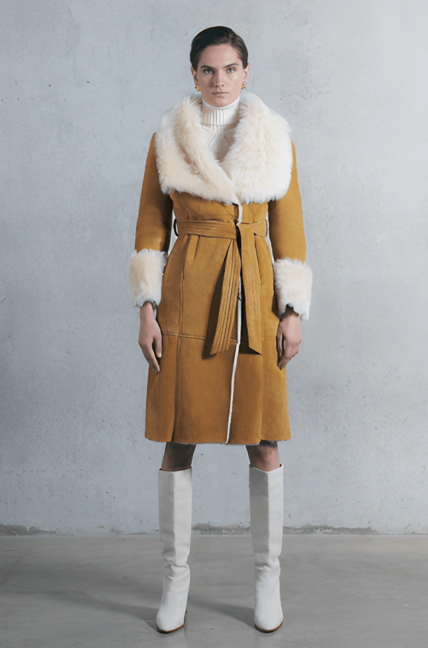 Suede Shearling Coat Women