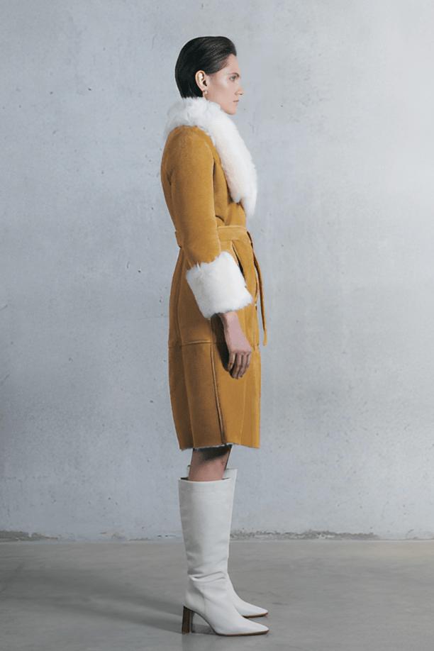 Suede Shearling Coat Women