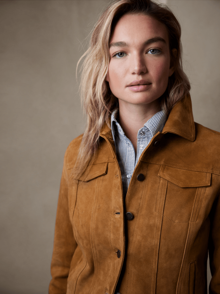 Brown Suede Outerwear for Women