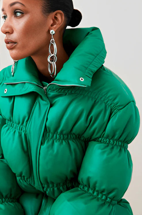 Green winter jacket for women