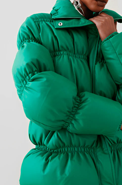 Green winter jacket for women