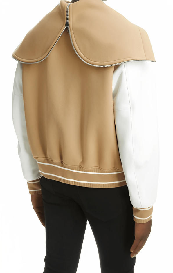 Beige Varsity Jacket for Men