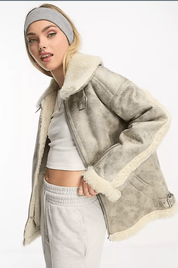 Vintage Style Shearling Jacket