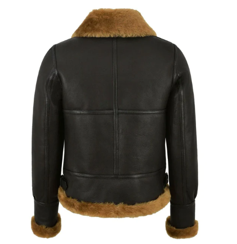 Shearling-Lined Bomber Leather Jacket