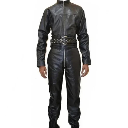 Black Leather Jumpsuit Men