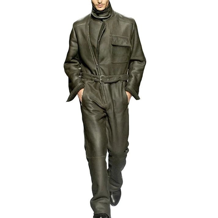 Cool Leather Jumpsuit for Men