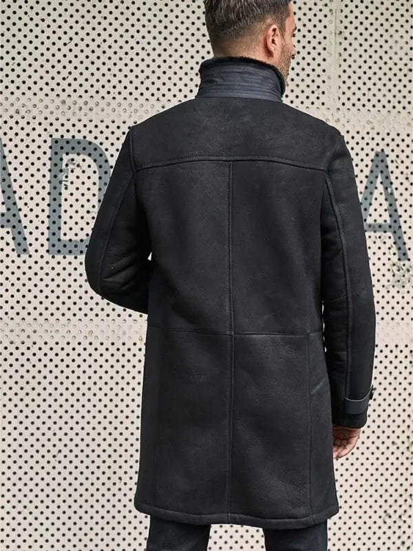 Black Shearling Winter Coat