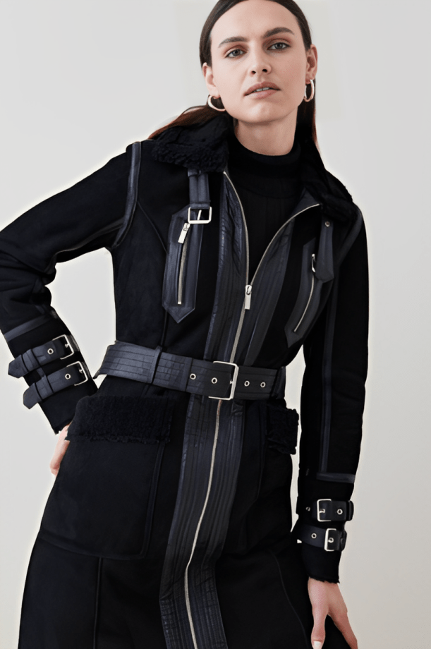 Black Fur-lined Coat For Women