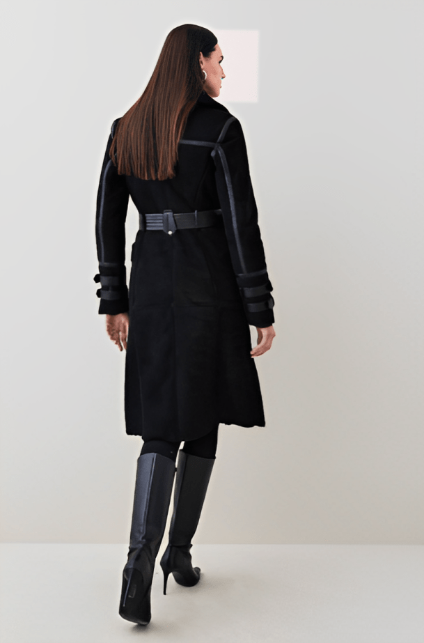 Black Fur-lined Coat For Women