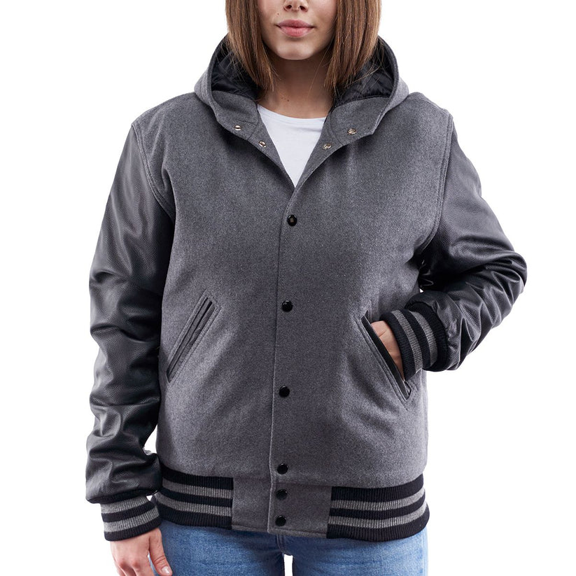 Women’s Letterman Jacket With Hood