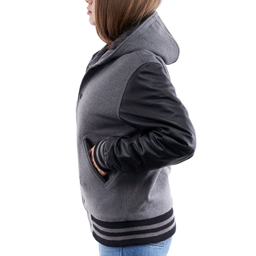 Women’s Letterman Jacket With Hood