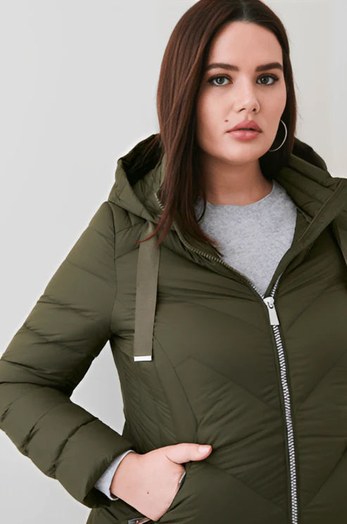 Women’s greenish brown puffer jacket