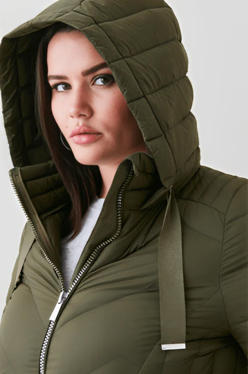 Women’s greenish brown puffer jacket