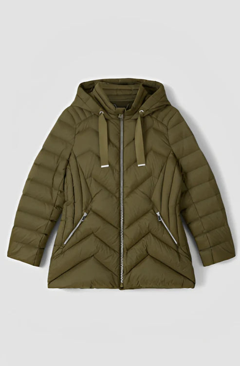 Women’s greenish brown puffer jacket