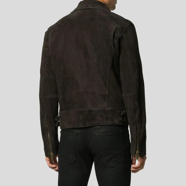 Black Suede Biker Jacket