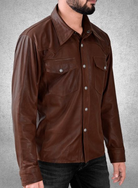Full Sleeve Leather Shirt for Men