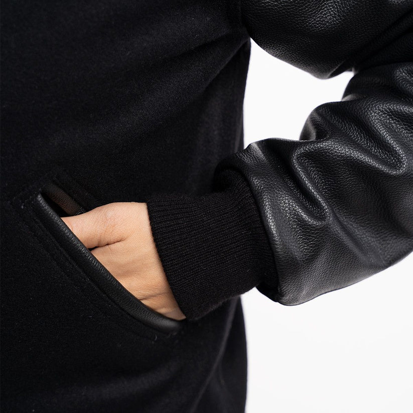 Women’s Letterman Bomber With Hood