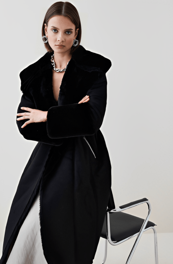 Real Suede Winter Coat With Fur