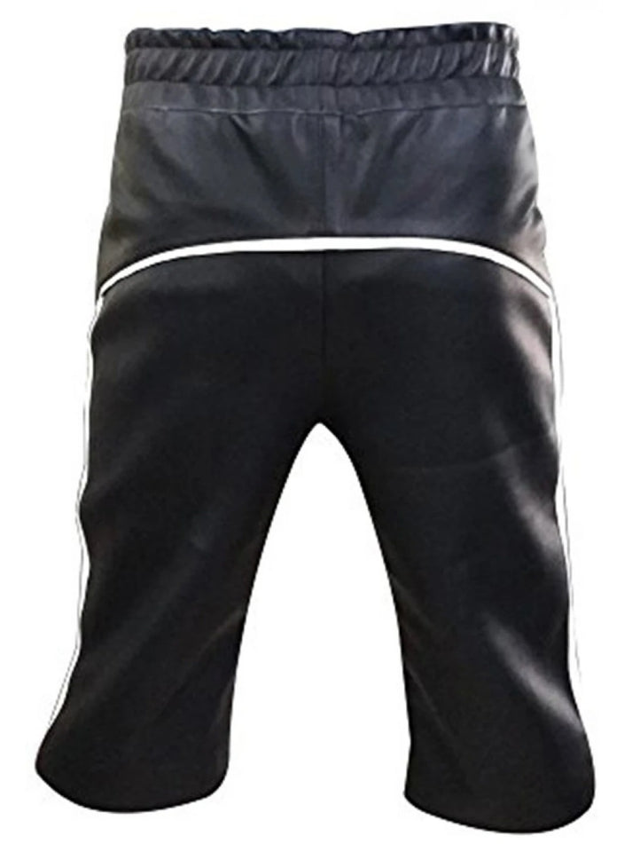 Black Designer Sheepskin Shorts for Men