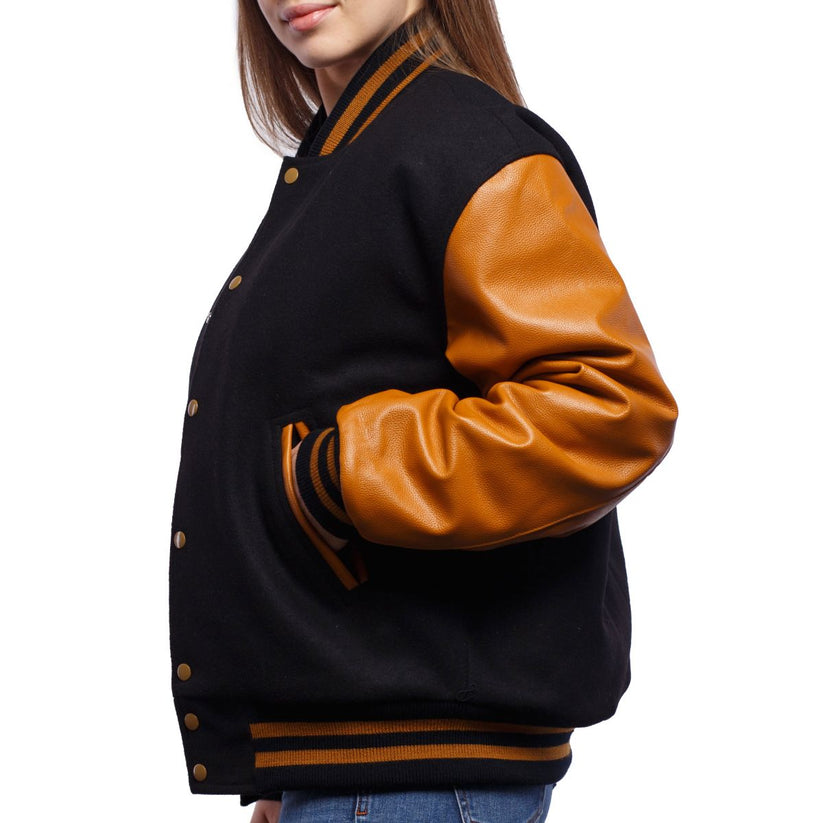 Two-tone Letterman Jacket For Women