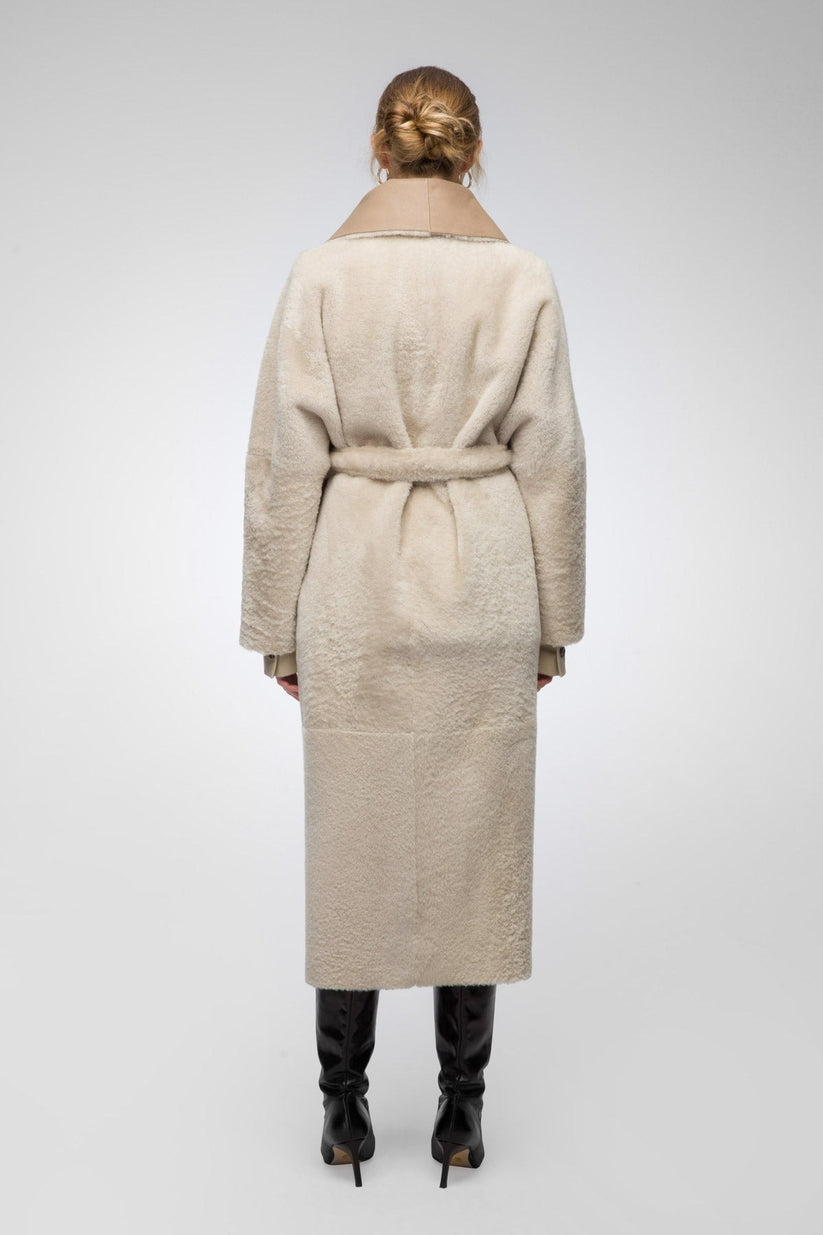 Tan Brown Leather Coat For Women