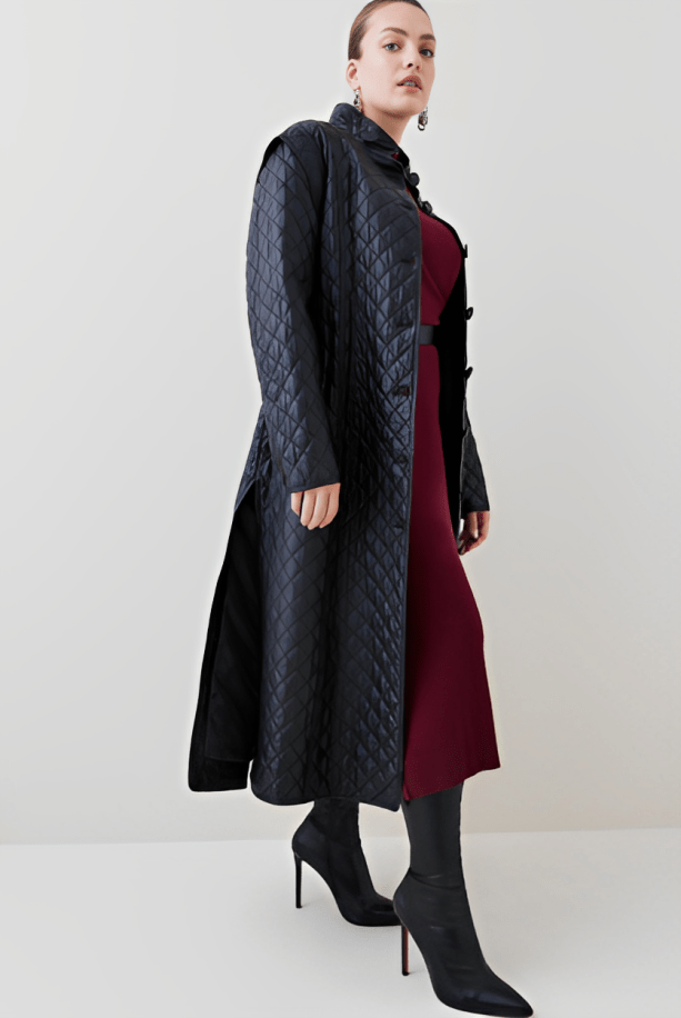 Quilted Leather Coat for Women