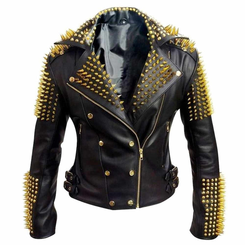 Punk Leather Motorcycle Jacket for Men