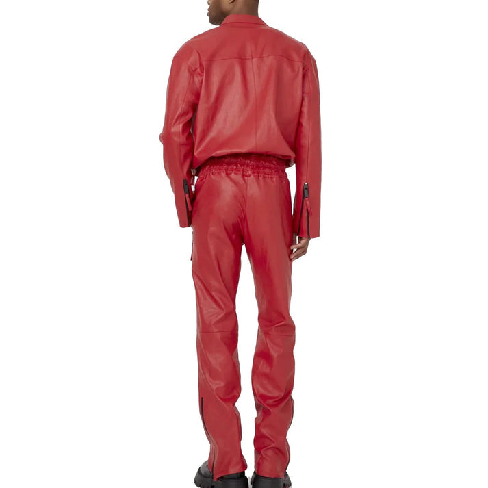 Men’s Bold Leather Fashion Jumpsuits