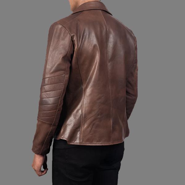 Brown Leather Biker Jacket