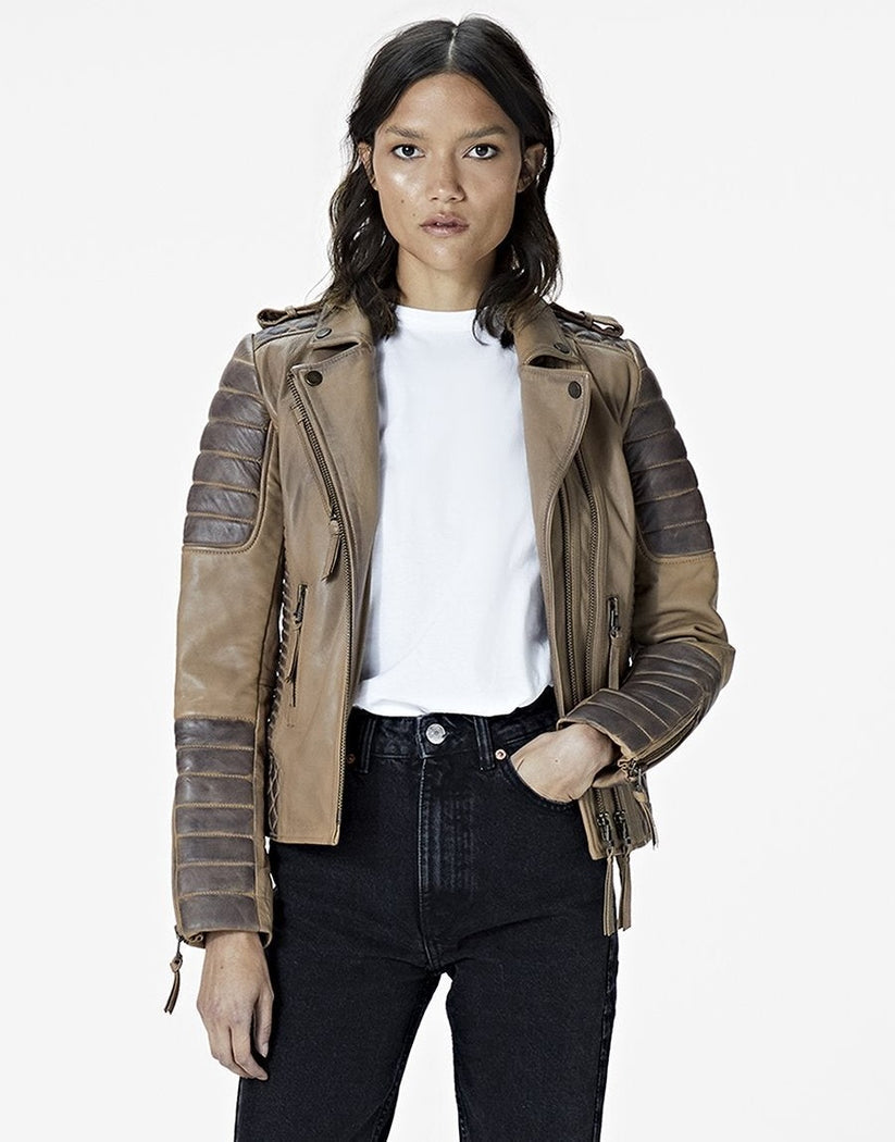 Slim Fit Café Racer Jacket For Women