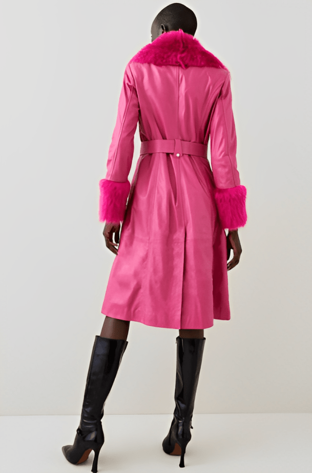 Shearling-Lined Leather Coat