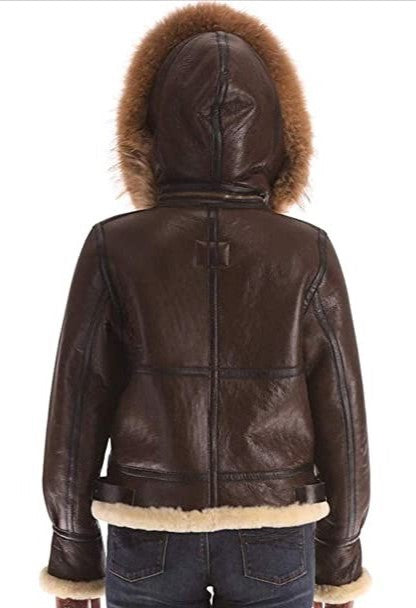 Women’s Shearling-Lined Leather Parka