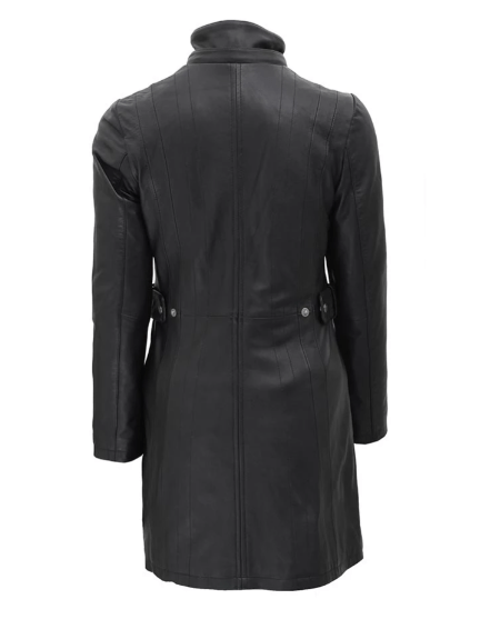 Leather Coat With Removable Hood