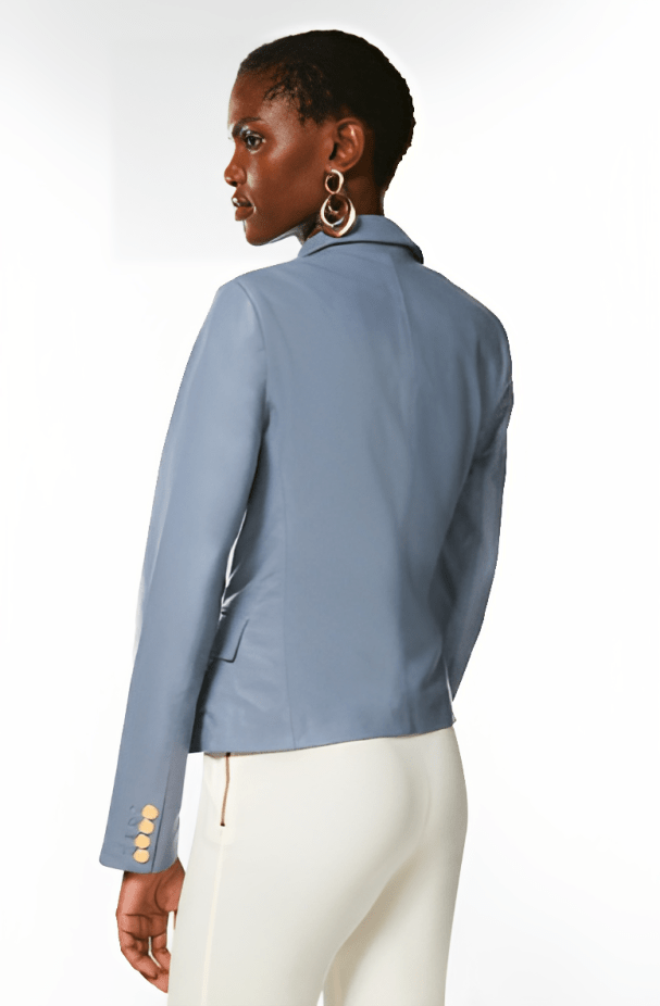 Azure Dawn Leather Blazer