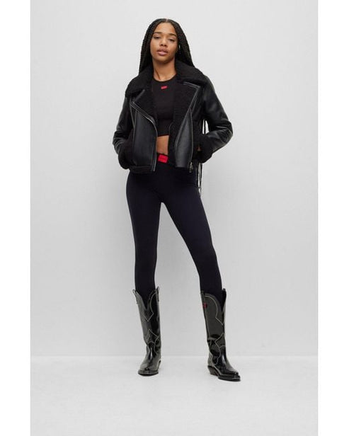 Biker Jacket With Faux Fur Lining