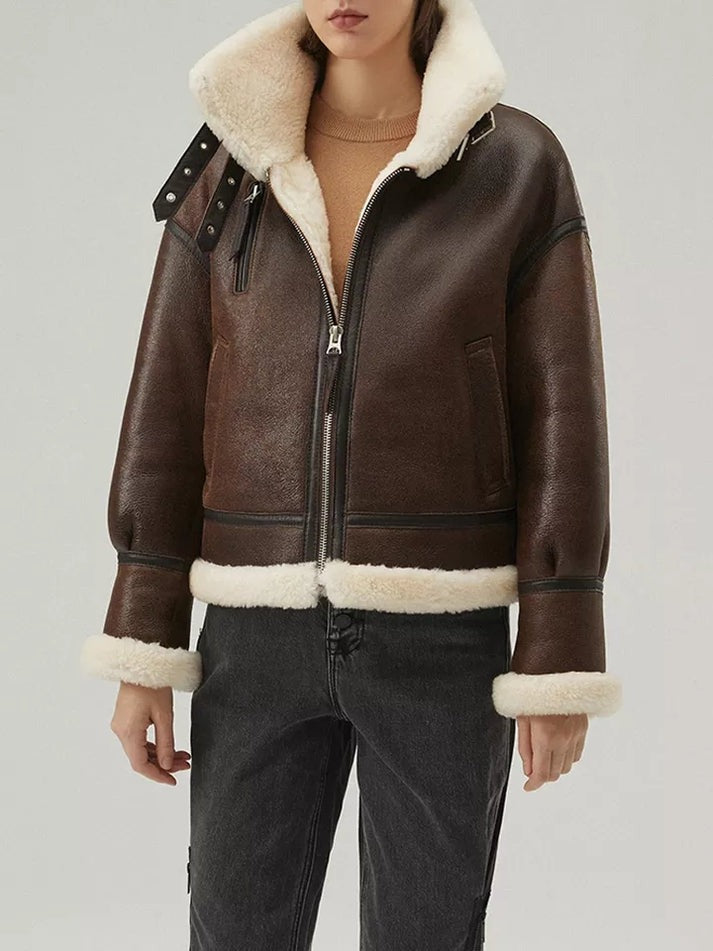 Sheepskin Leather Winter Coat