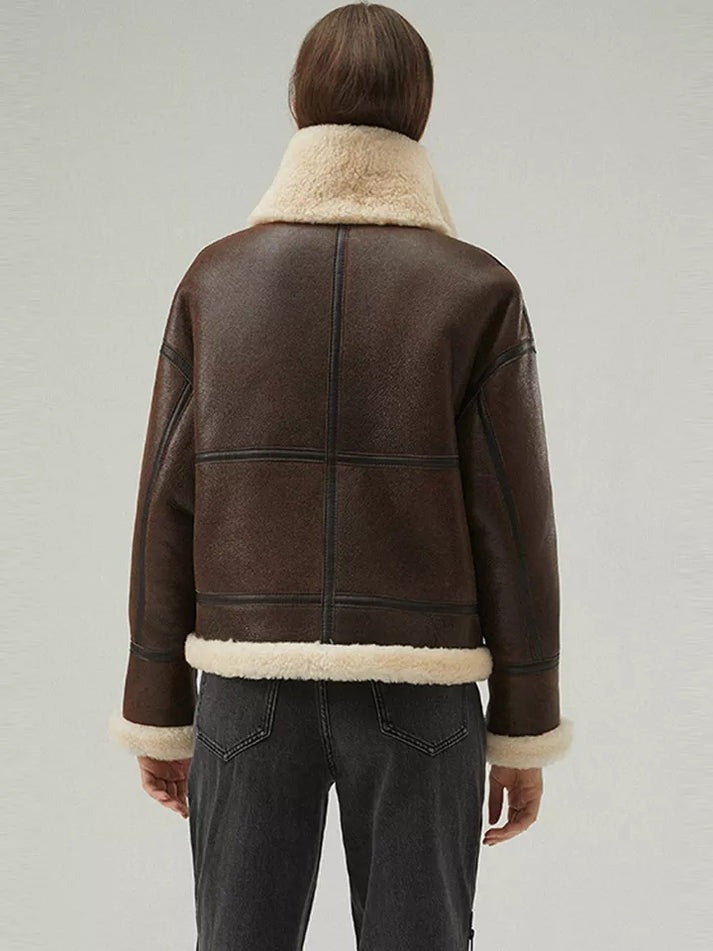 Sheepskin Leather Winter Coat