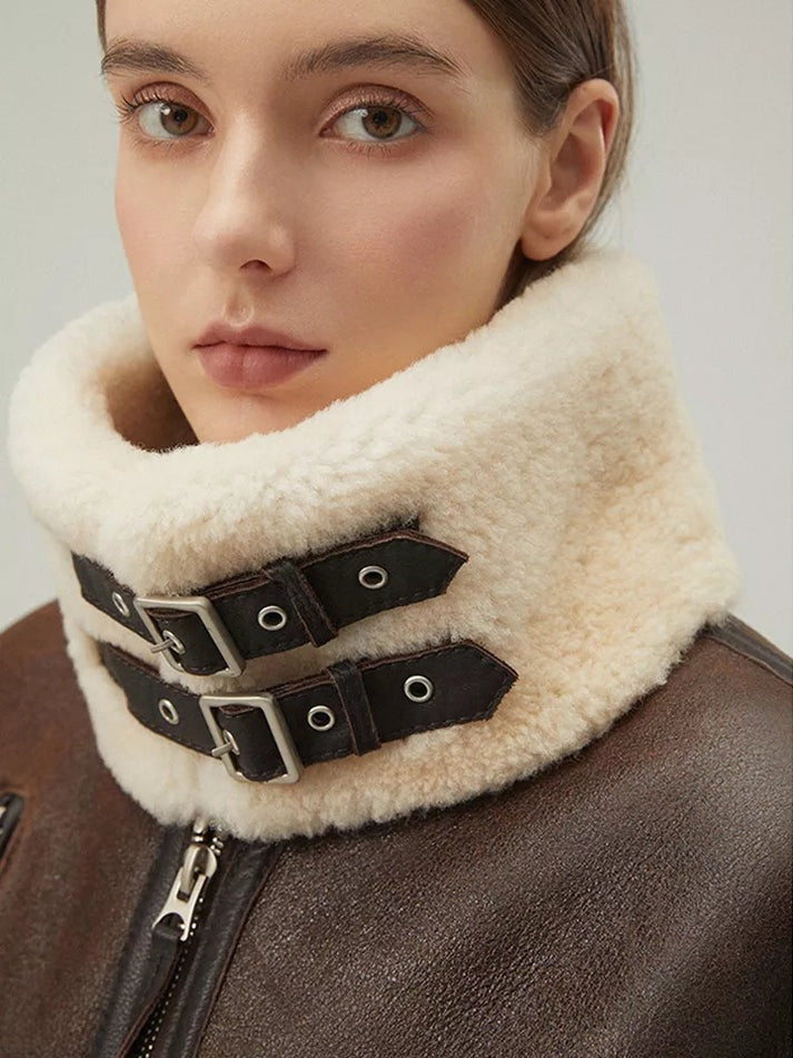 Sheepskin Leather Winter Coat