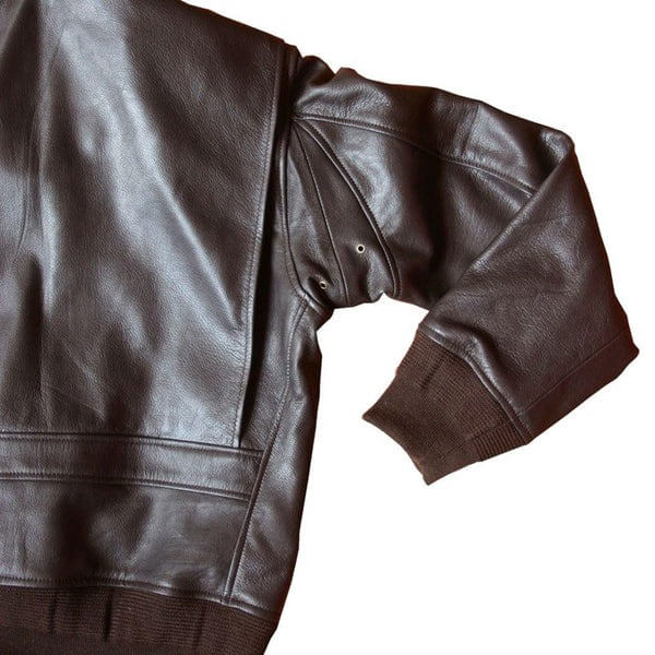 Premium leather navy flight jacket for men