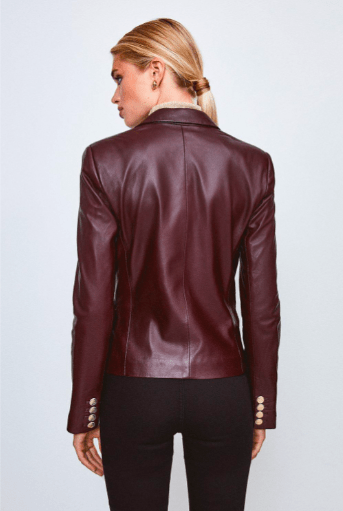 Mahogany Majesty Leather Blazer