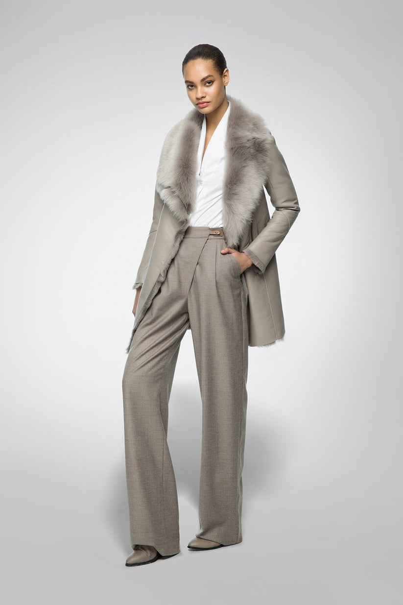 Soft Gray Trench Coat For Women