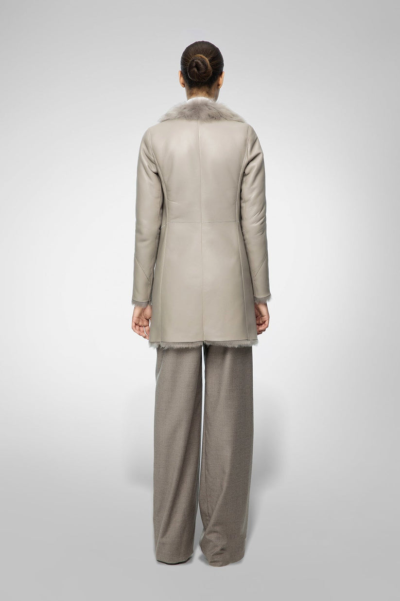Soft Gray Trench Coat For Women