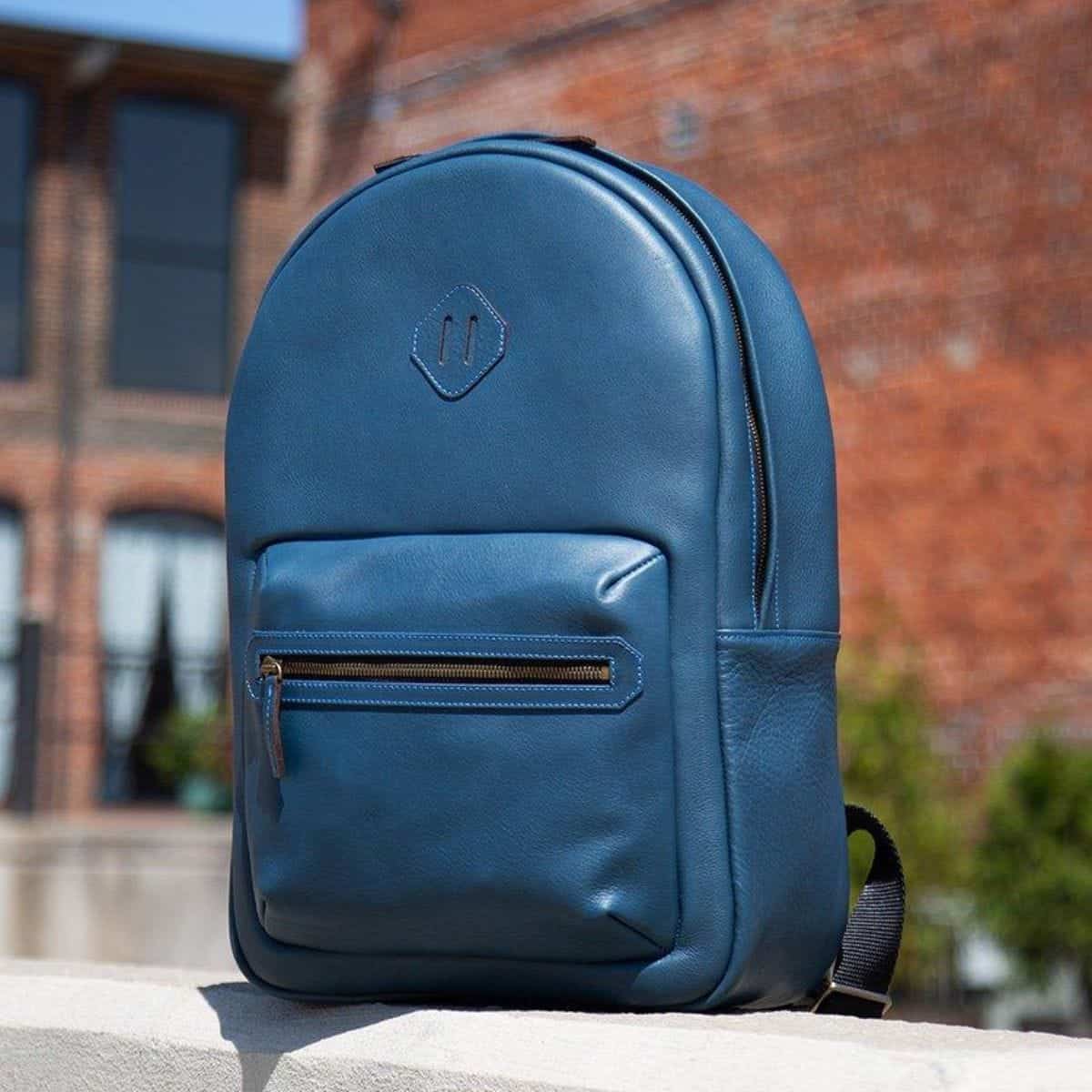 Azure Classic Leather Venture Backpack – Timeless Travel Style