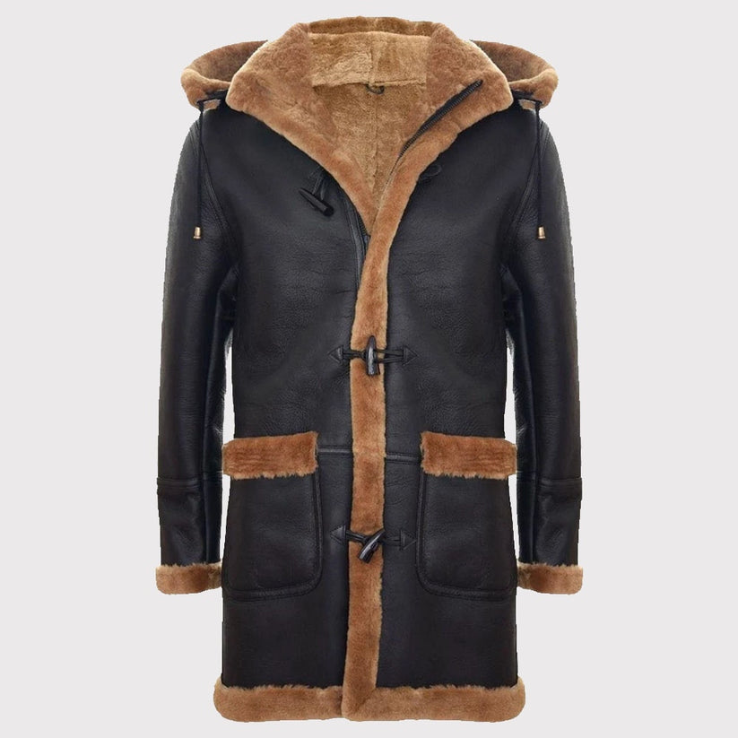 Men’s Classic Shearling Sheepskin Duffle Coat